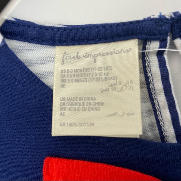 First Impressions Striped Skirted Romper 6-9M - Picture 6 of 6